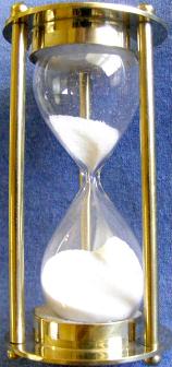 White Sand Refillable Hourglass, Front View